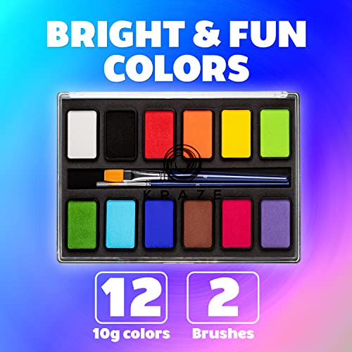 12 x 10 gm Water Activated Non Toxic Face Paint Palette S712488