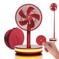 Portable Battery Operated Fan with LED Lighting and Remote Control (Black with Case) D553