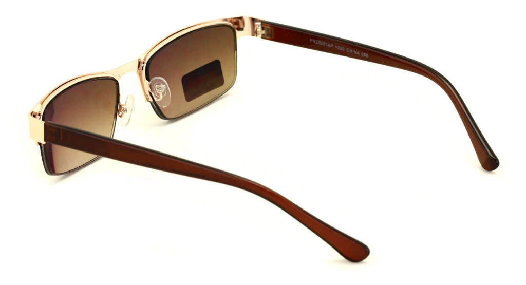 Metal Rectangular Progressive Trifocal Sunglasses Reading Glasses J26669