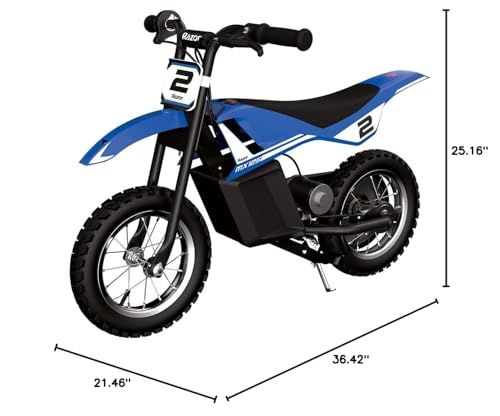 Blue Electric-Powered Dirt Bike with Rear-Wheel Drive Q751