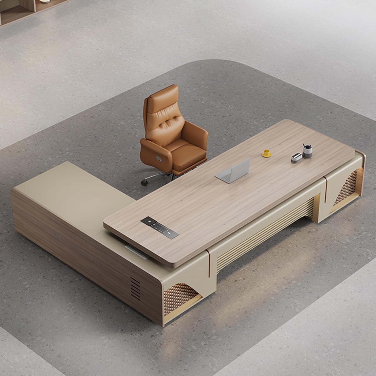 Large Executive Desk with Storage Cabinets P8070