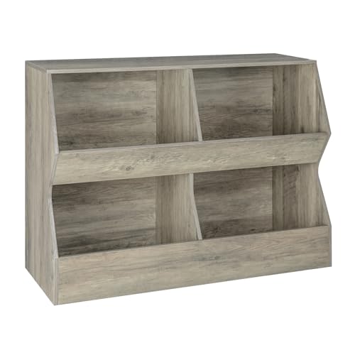 4 Cubby Wooden Toy Storage Bookshelf W730
