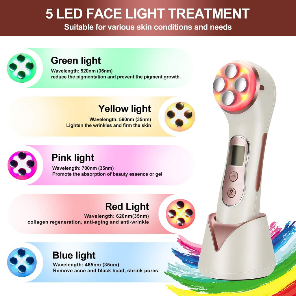 5 in 1 Facial Massager Micro-Current Recharable Device V1715
