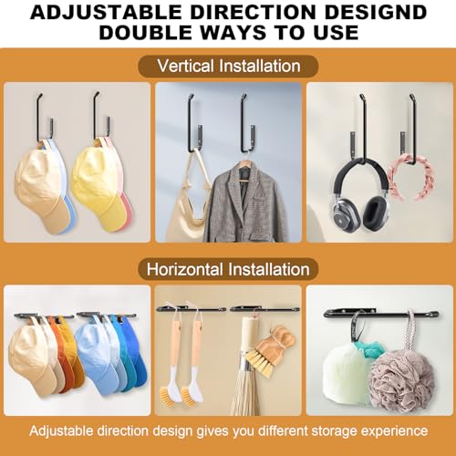 2Pcs Wall Hat Rack with Strong Adhesive A397