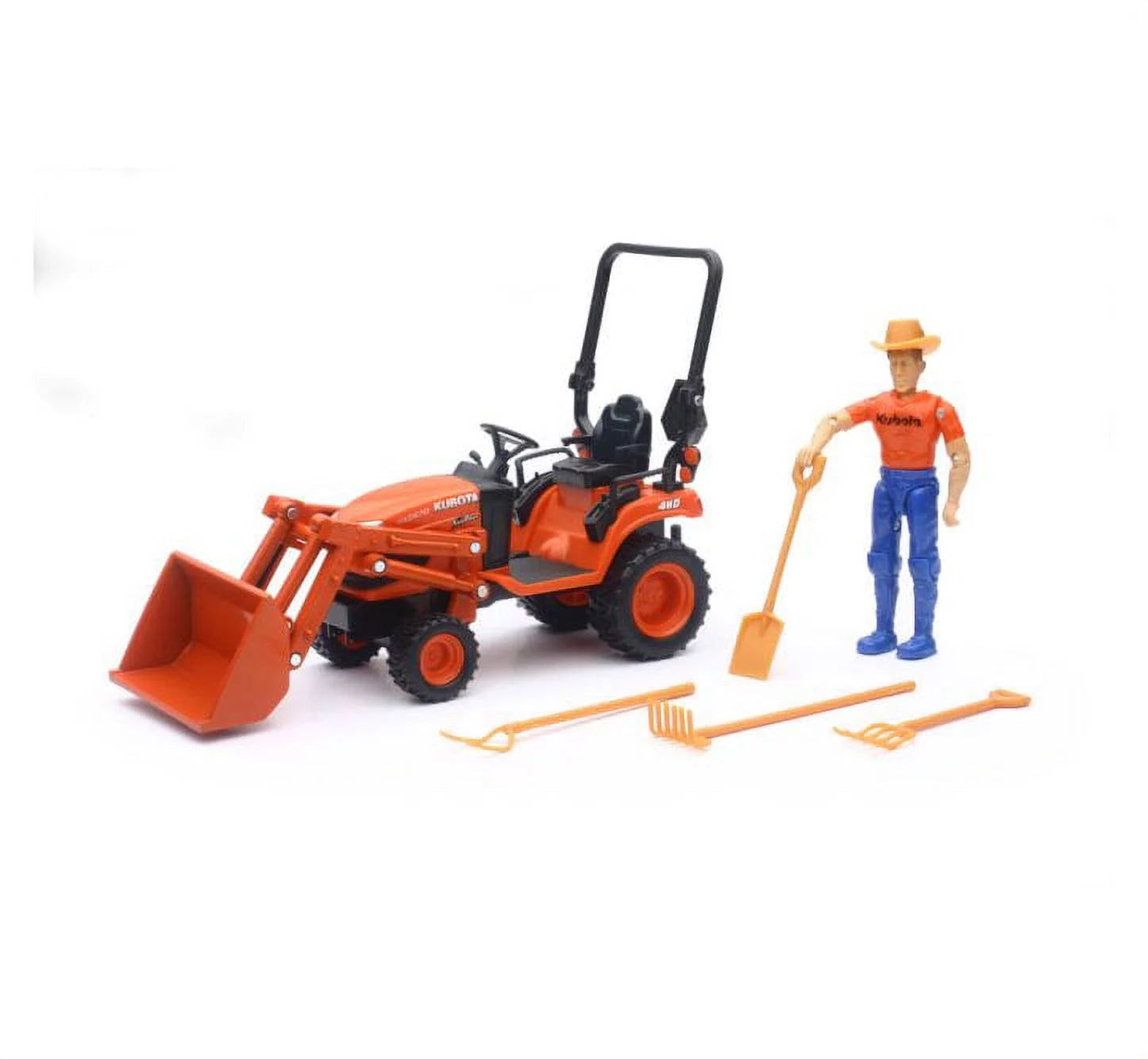 1/18 scale Plastic Model Replica Compact Tractor with Front Loader R86955
