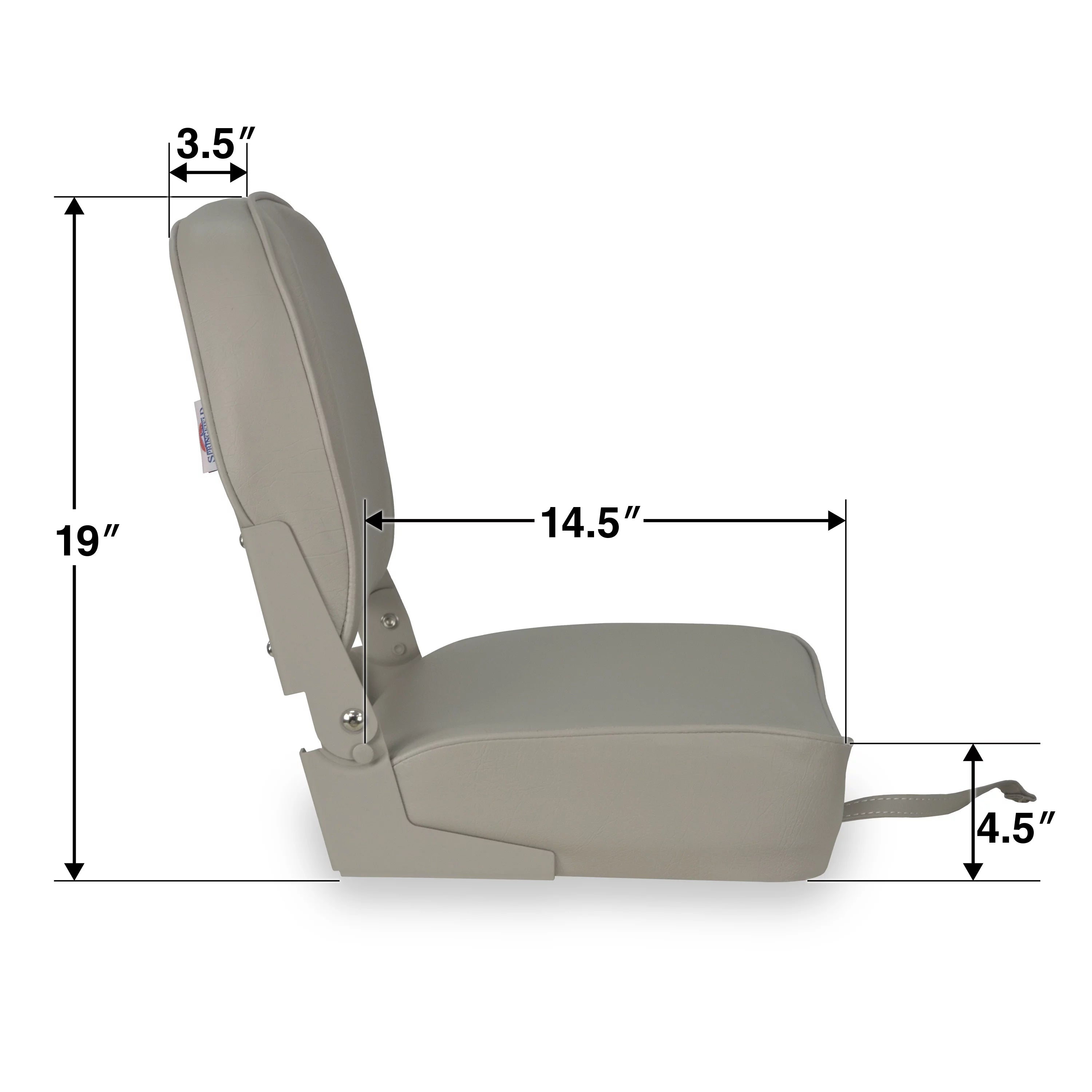 Gray 16" Folding Fishing Boat Seat M475429