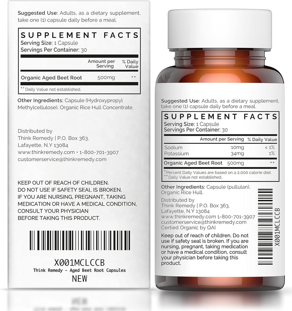 Organic Beet Root Capsules - 30 Capsules A690