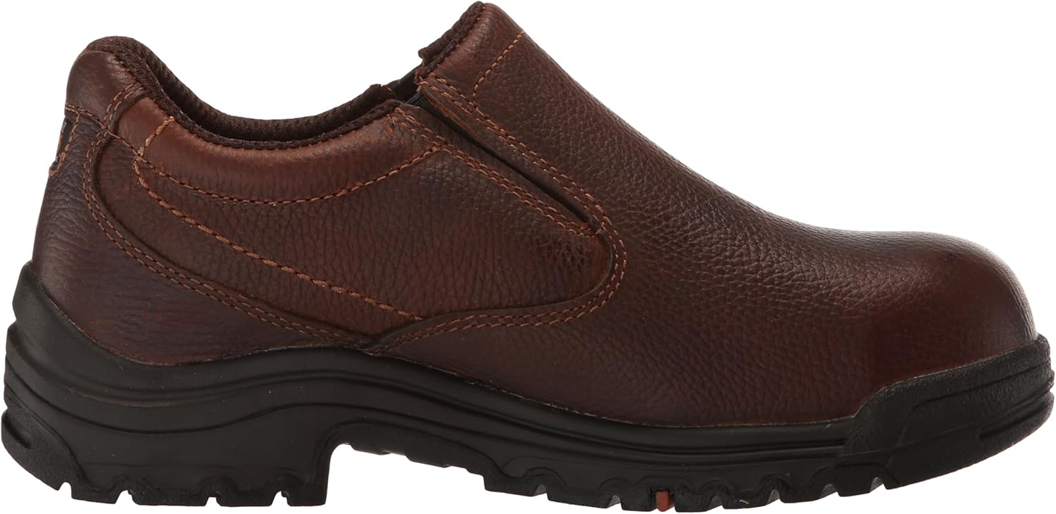 Camel Brown Alloy Safety Toe Slip On Work Shoe Q8130