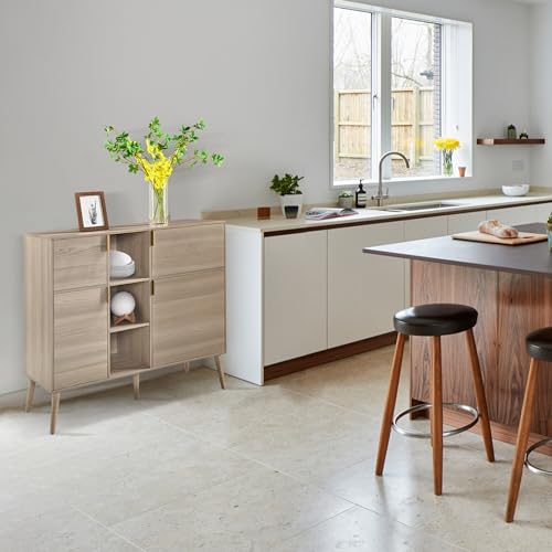 Storage Cabinet with Doors and Shelves, 4 Doors 3 Open Shelves J259733
