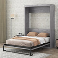 Gray Pine Wood Full Size Murphy Bed Z216575
