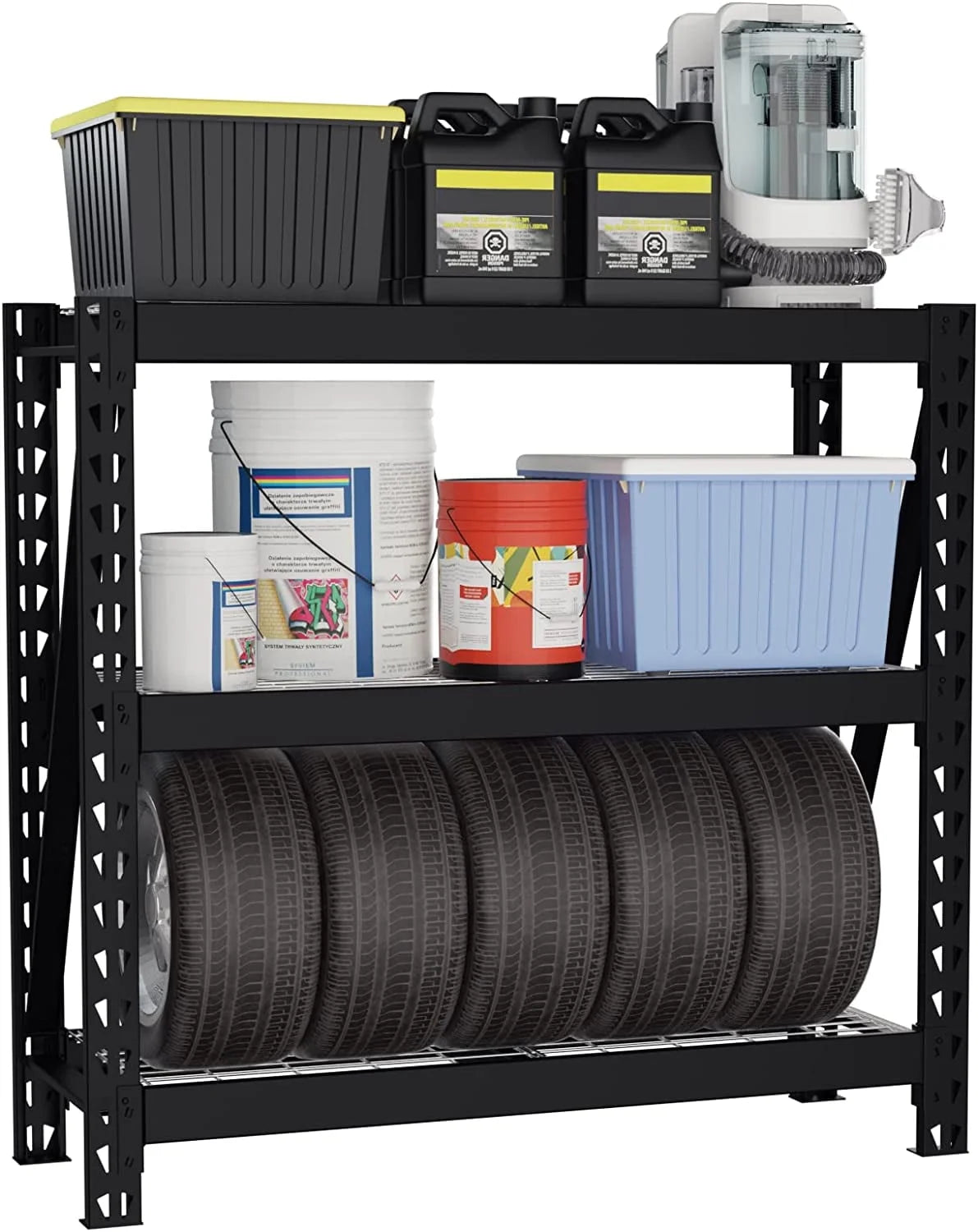 3-Tier Heavy Duty Metal Garage Shelving Unit, 50”W x 47”H x 18”D, 5400 LBS Load Capacity G151