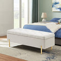 Grey Velvet Storage Bench Ottoman with Soft Close Lid Y949