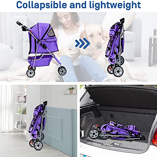 Pink 3 Wheels Pet Stroller D59661