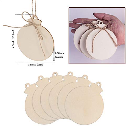 50pcs 4" Blank Unfinished Wood Christmas Ornaments O964423