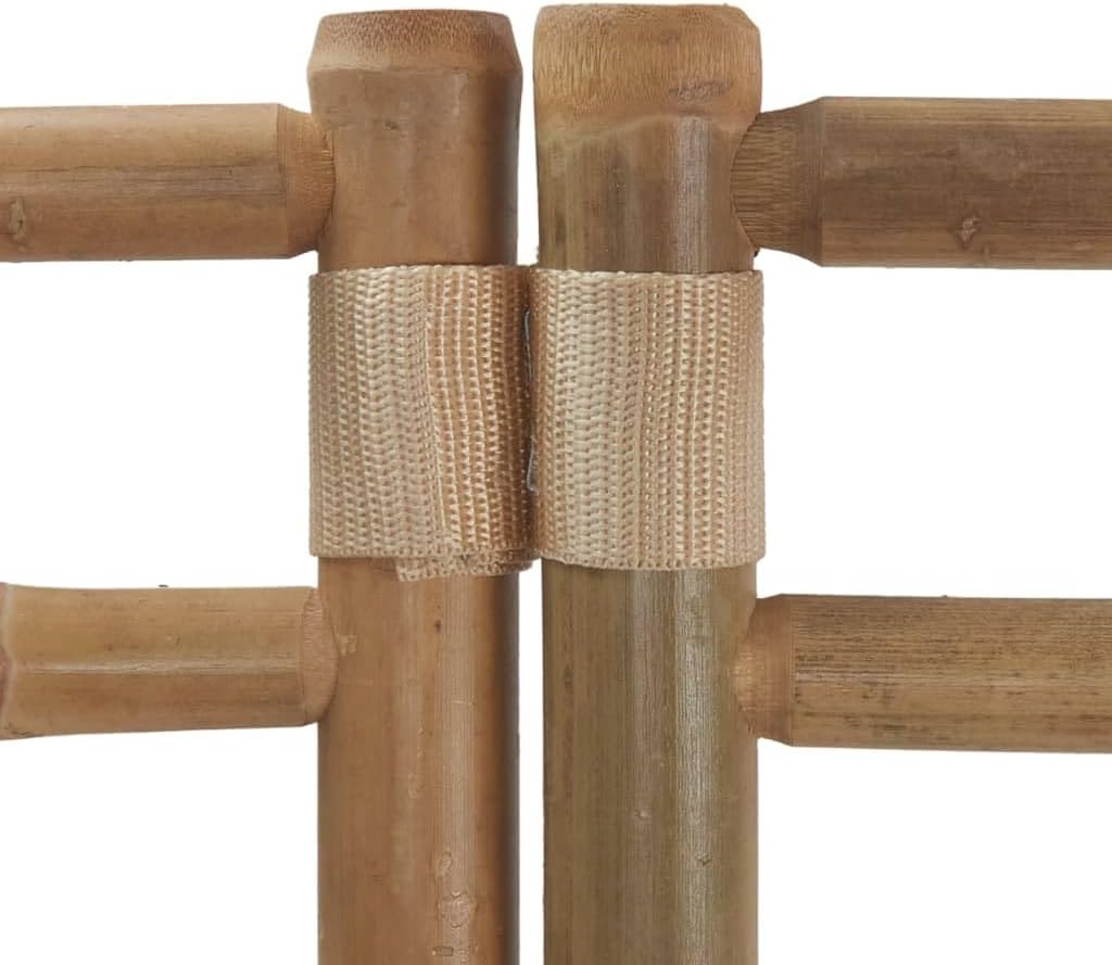 Cream White 4-Panel Bamboo Room Divider P836657