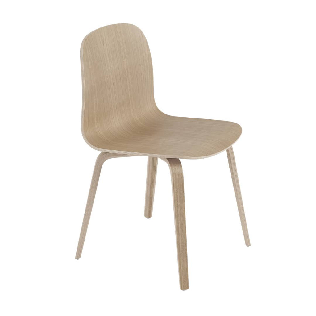 Oak / White Chair with Wood Base F188242