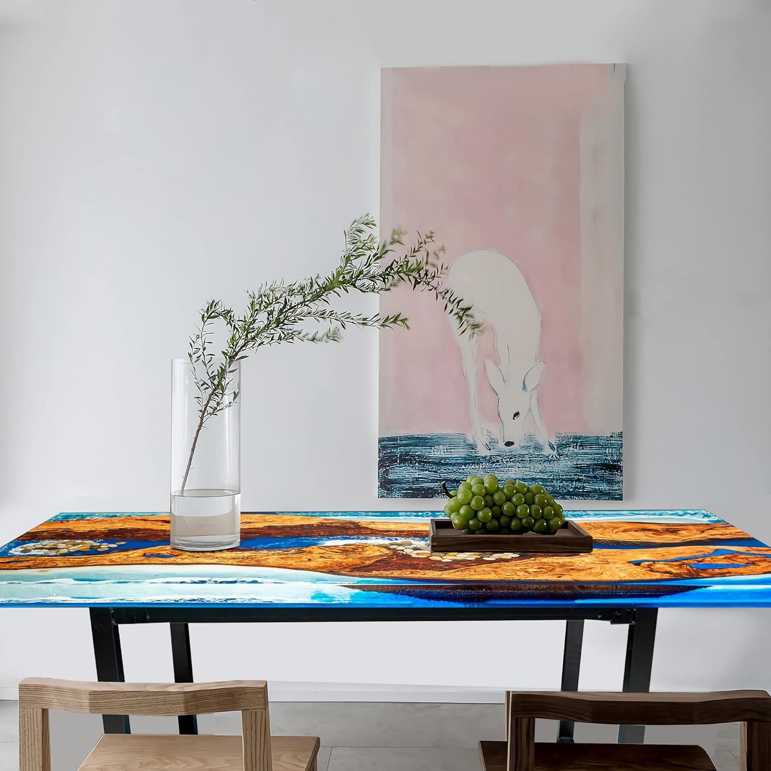 Blue Resin Wood River Dining Table J18194