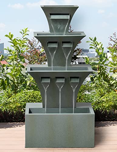 48" Tall Waterfall Fountain with LED Lights N77361