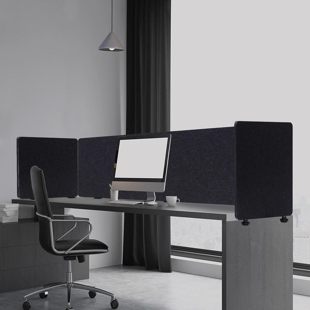 Dark Gray Acoustic Desk Privacy Panel, 59"L x 24"W V38311