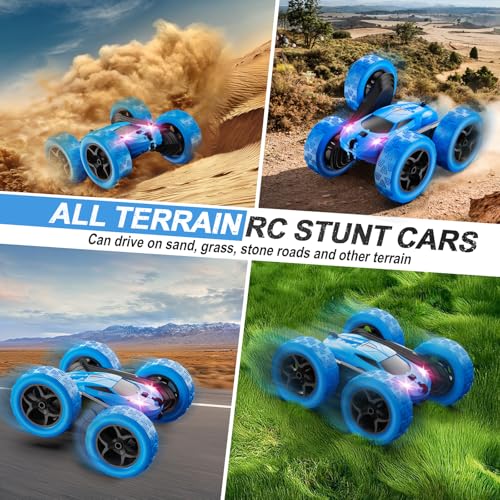4WD Double Sided 360° Rotating Remote Control Stunt Car Green M5365