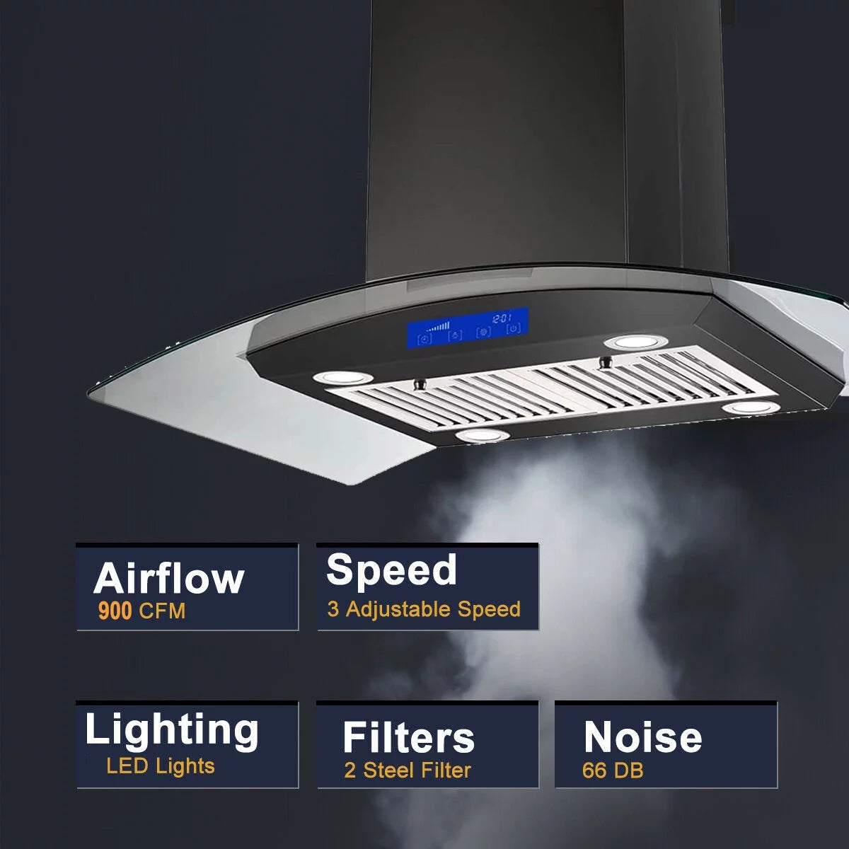36 inch Island Mount Range Hood 900 CFM 3-Speed H194798