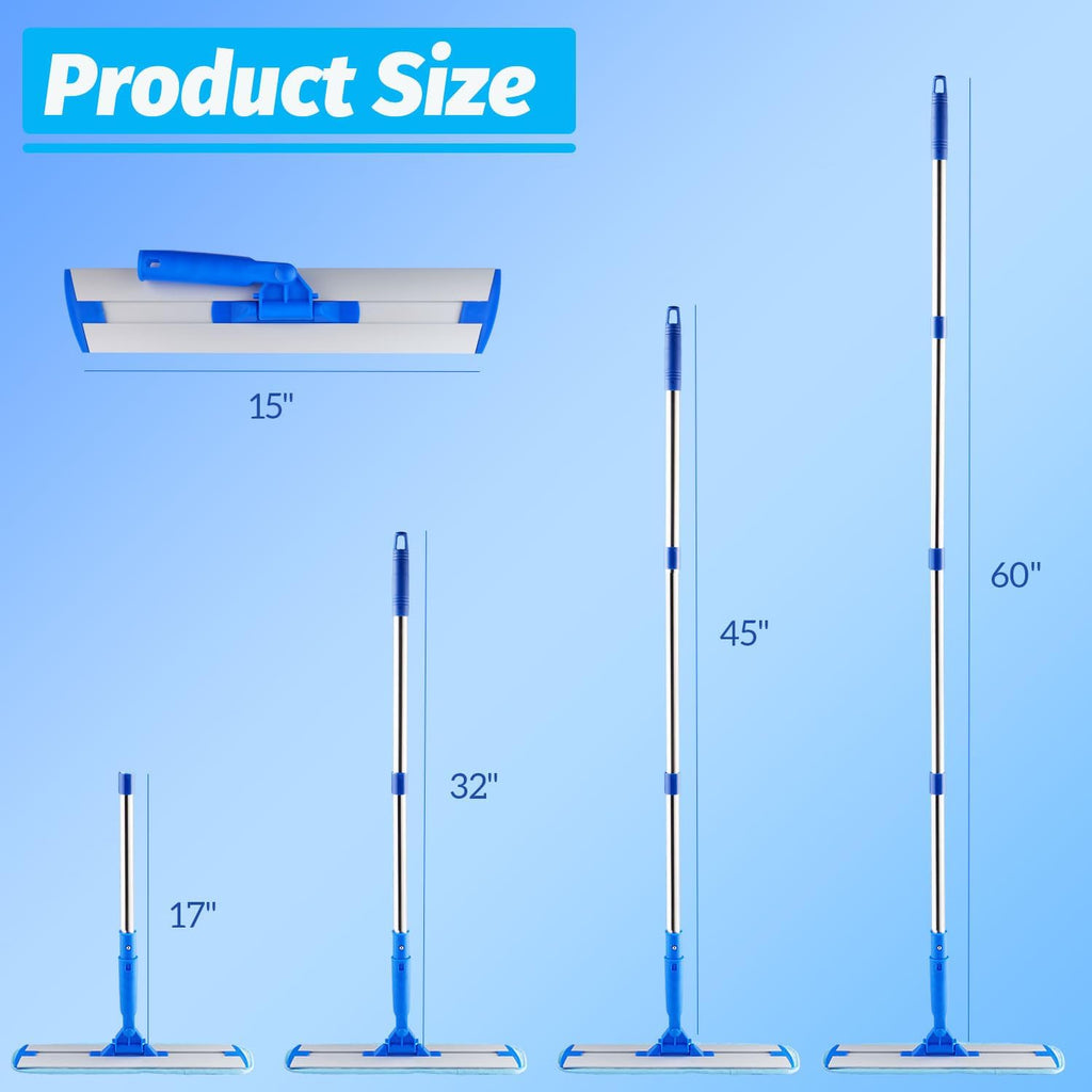 Microfiber Flat Mop with 4pcs Reusable Washable Mop Pads J611