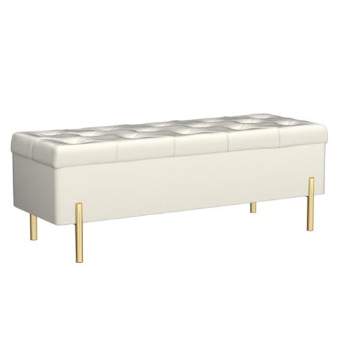 Grey Velvet Storage Bench Ottoman with Soft Close Lid Y949