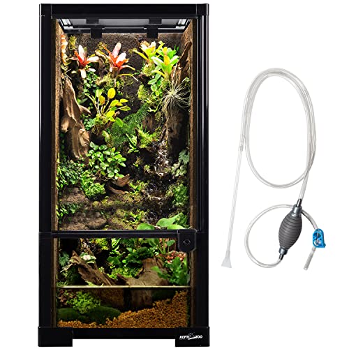 15 Gallon Full Glass Reptile Terrarium with Siphon Gravel Cleaner Set I5215