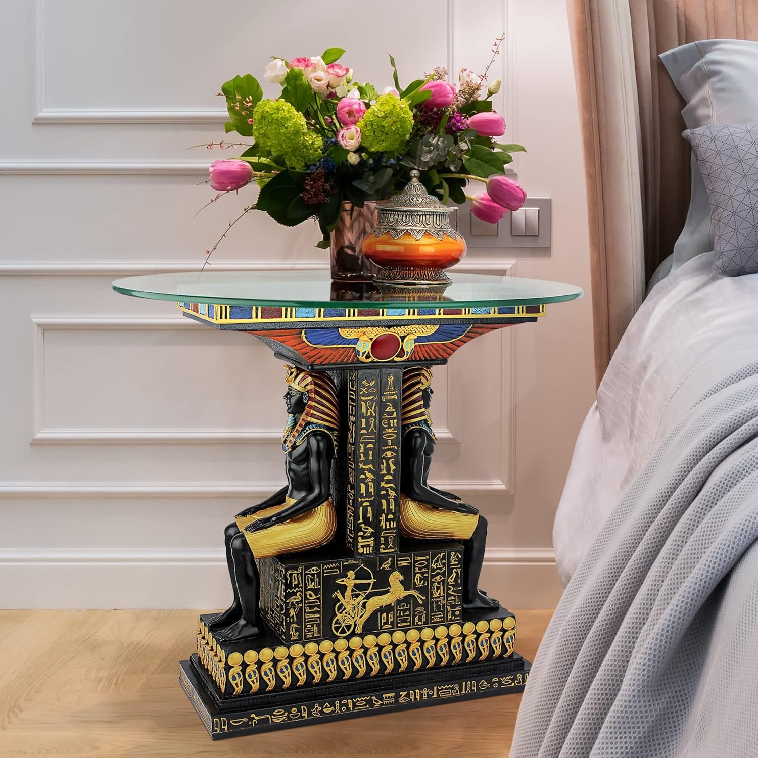 Full Color Glass-Topped Sculptural Table I733244