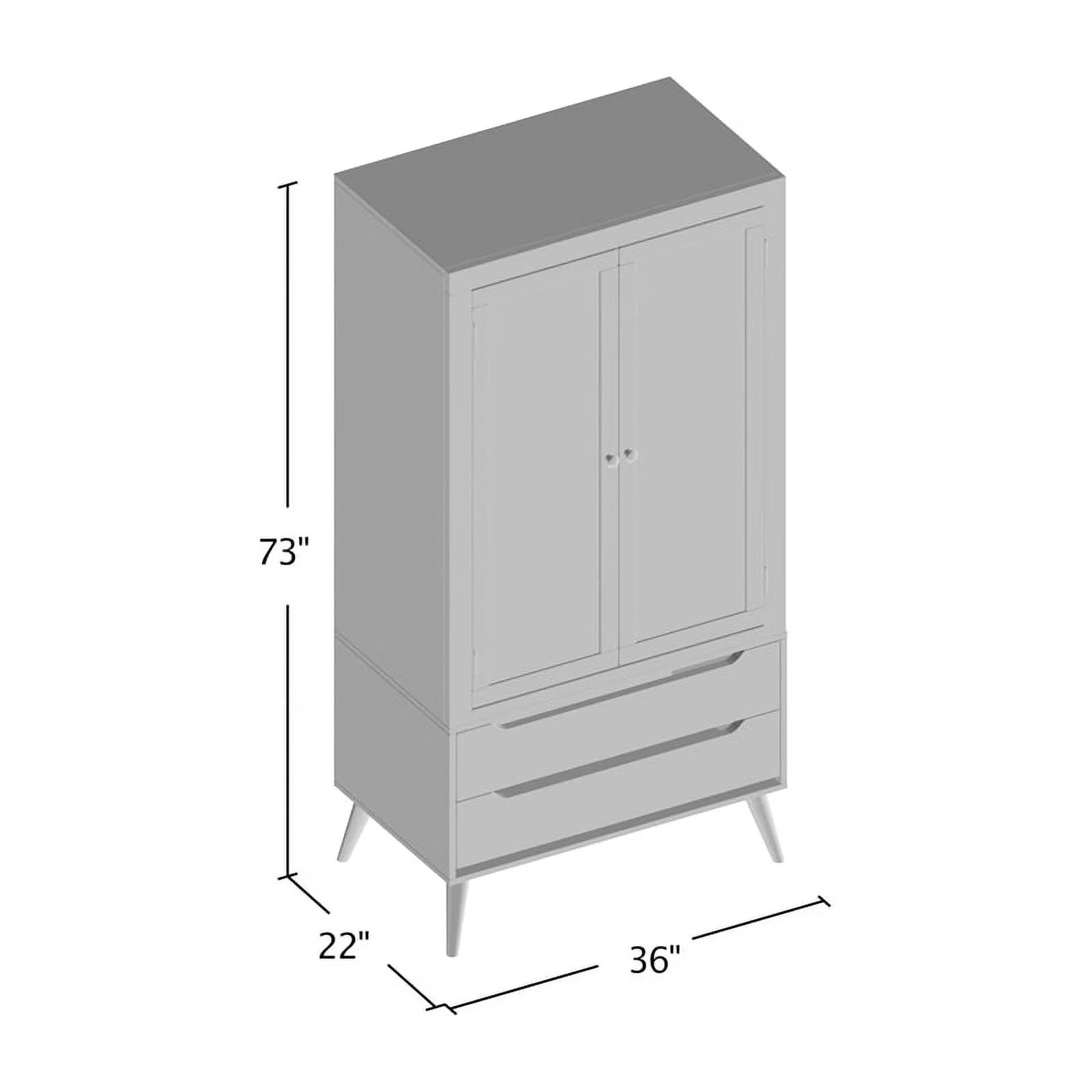 Gray Solid Wood Armoire I207