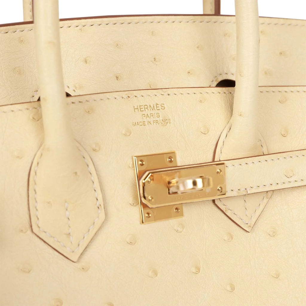 Vanille Ostrich Boreal Gold Hardware Birkin 25 H705