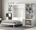 Full Size Wood Murphy Bed Cabinet with Storage Shelves Y2027