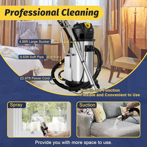 40L Commercial Carpet Cleaning Machine, Heavy Duty Carpet Extractor F7613