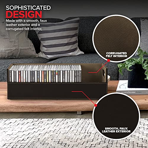 Faux Leather Black CD Storage Box E142