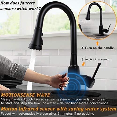 Touchless Kitchen Faucet with Pull Down Sprayer Polished Chrome Solid Brass Stainless Steel M738613