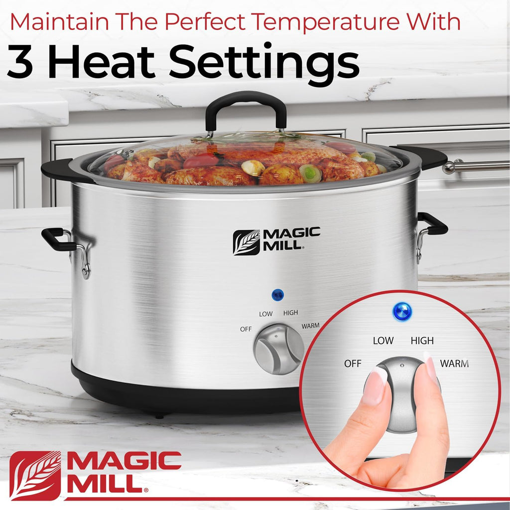 10 Quart Non-Stick Slow Cooker with Tempered Glass Lid F712757