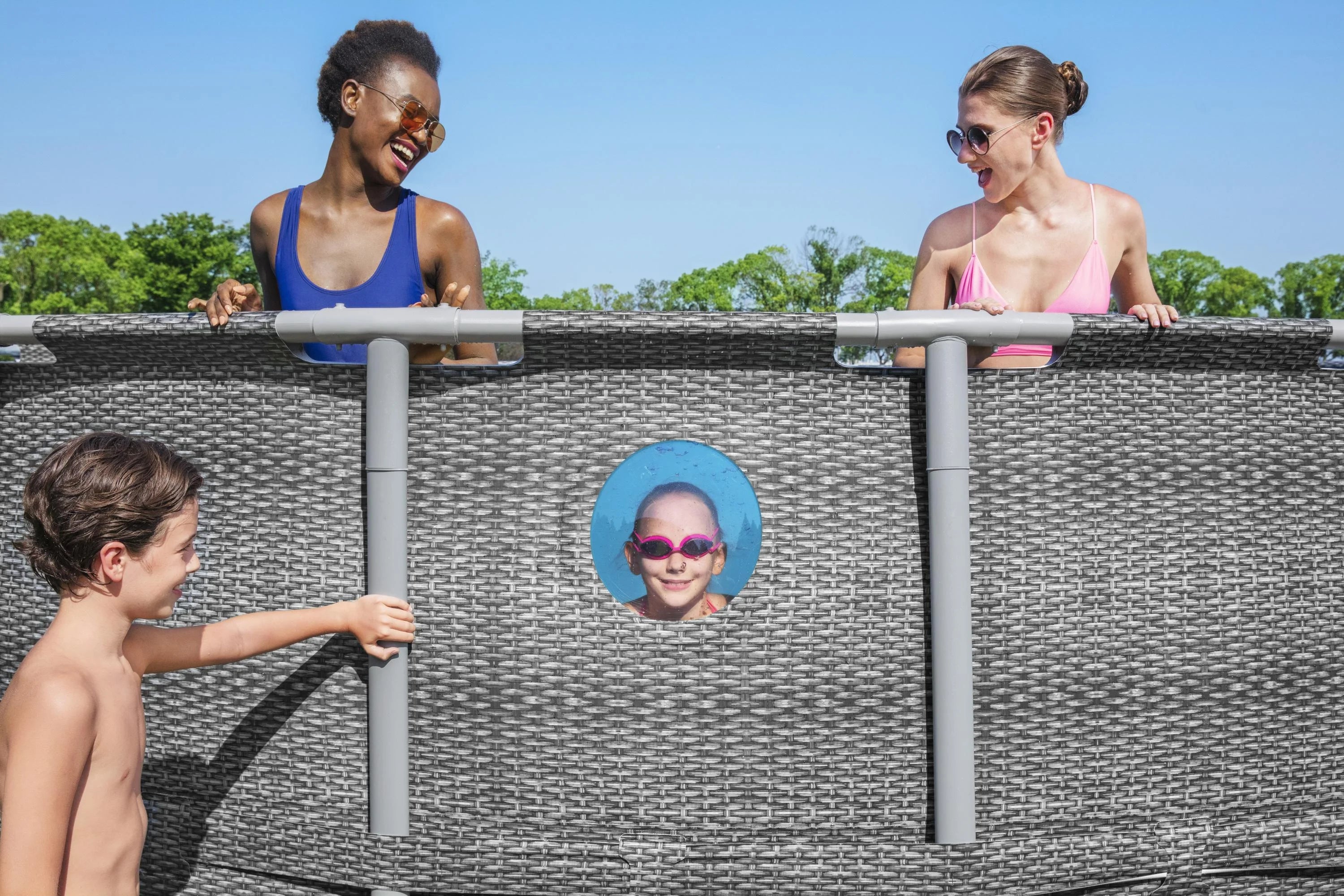 22'x52" Power Steel Frame Round Swimming Pool Set E20820