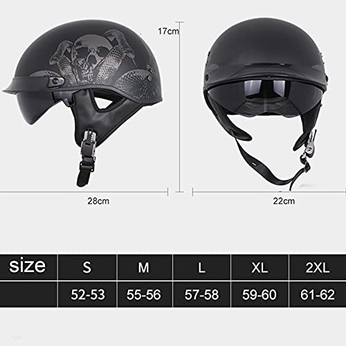 Motorcycle Half Helmet with Sun Visor Quick Release Buckle DOT Approved J415948