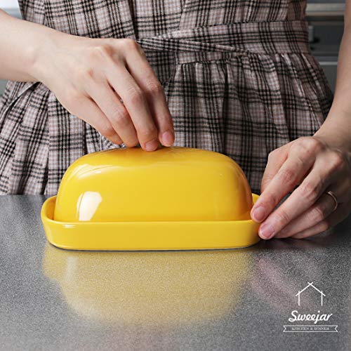 White Ceramics Butter Dish with Lid F185