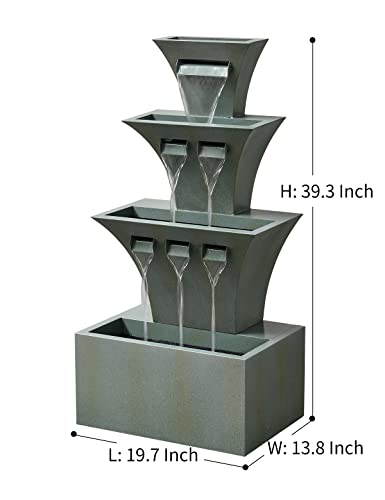 48" Tall Waterfall Fountain with LED Lights N77361