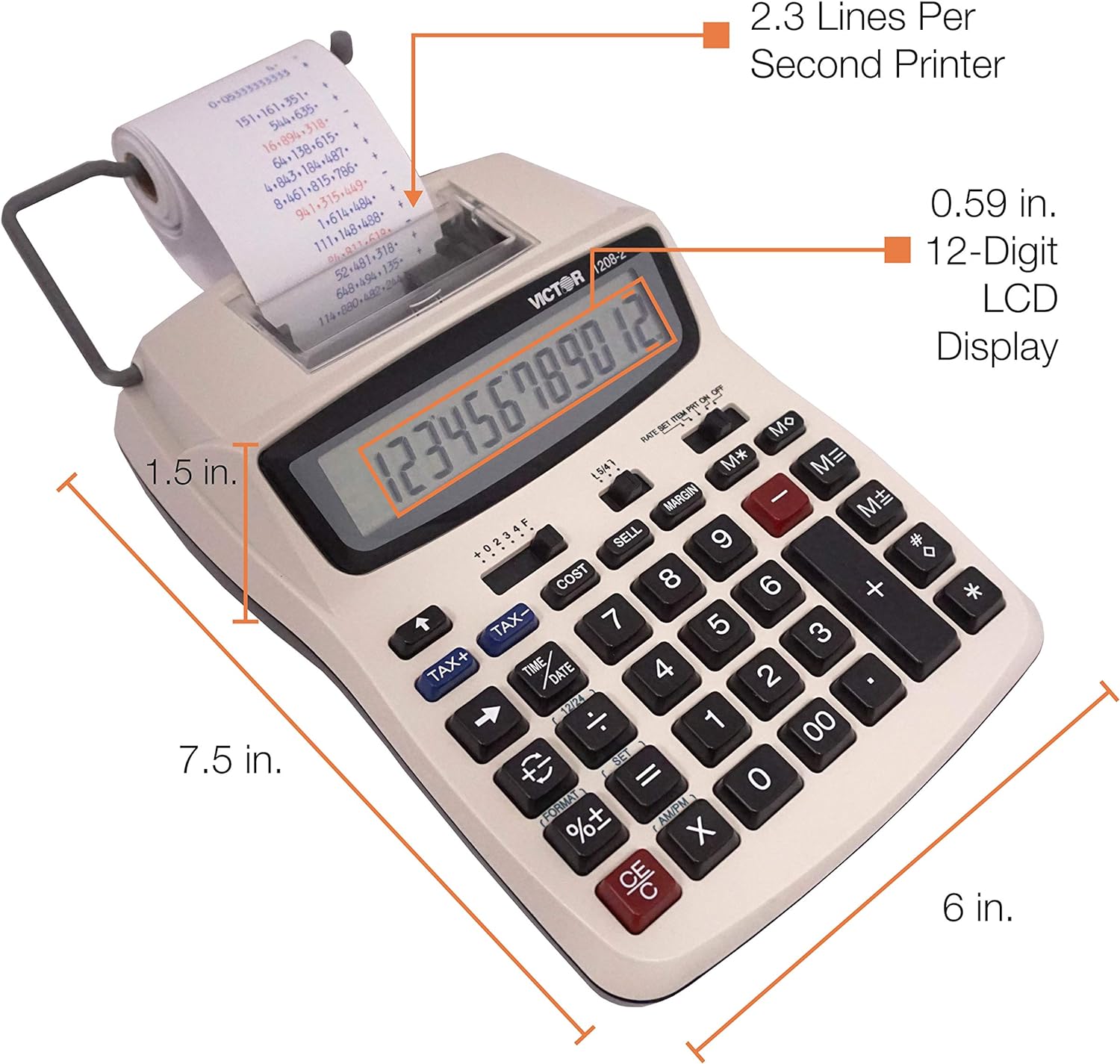 12 Digit LCD Display Printing Calculator R258914