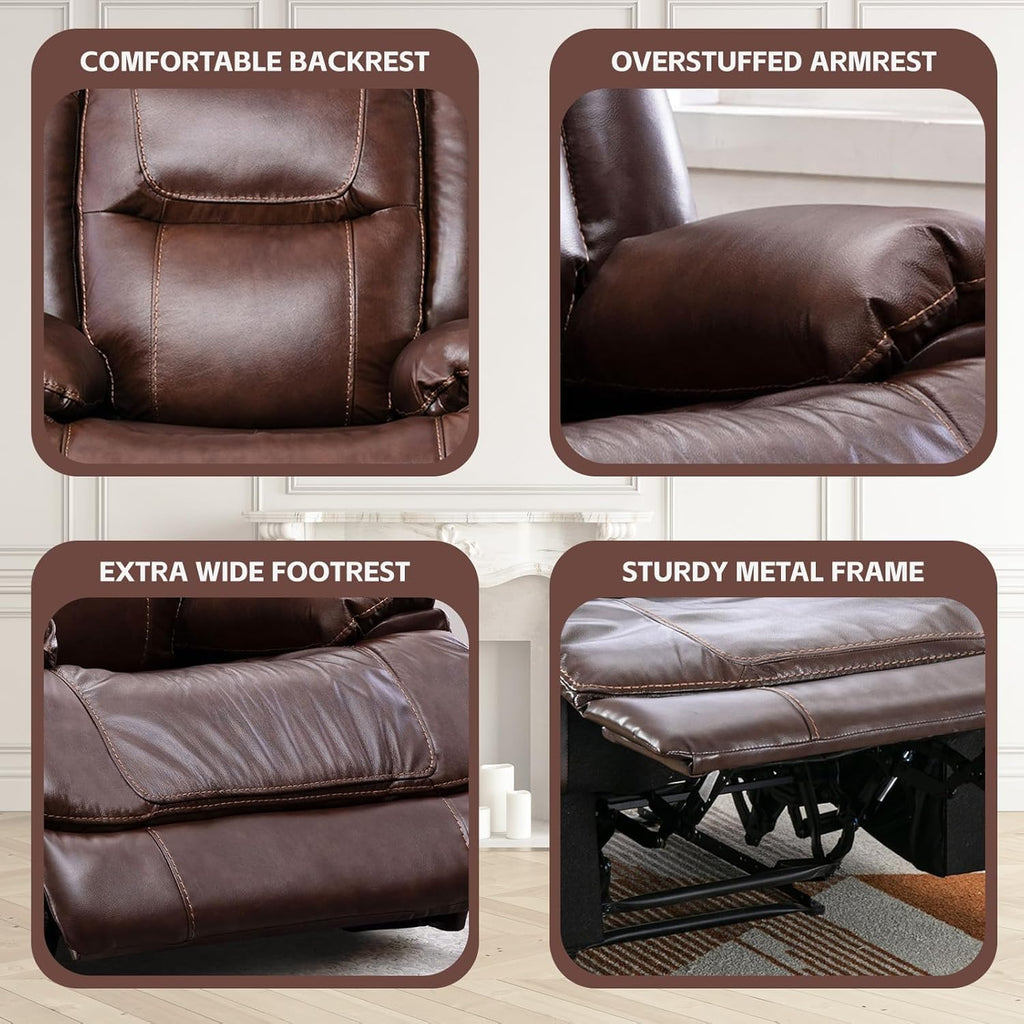 Genuine Leather Manual Reclining Chair T392804