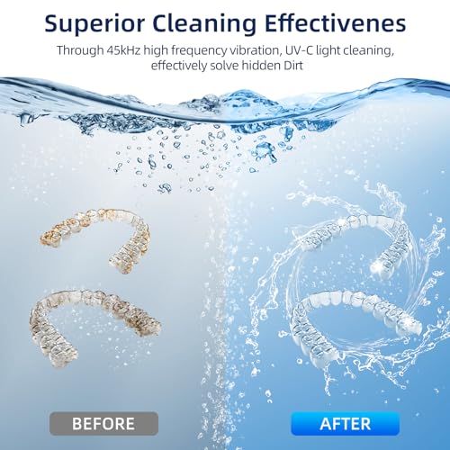 Ultrasonic Retainer Cleaner with 200ML Capacity, 45kHz, 4 Modes C590