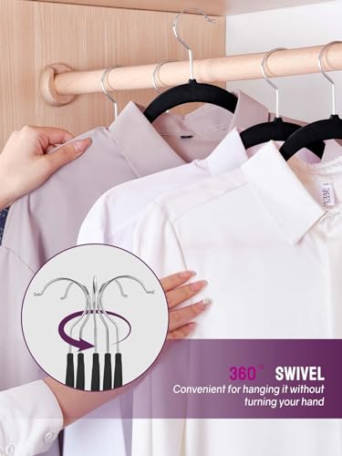 50 Pack Non-Slip Velvet Clothes Hangers with Swivel Hook K75743