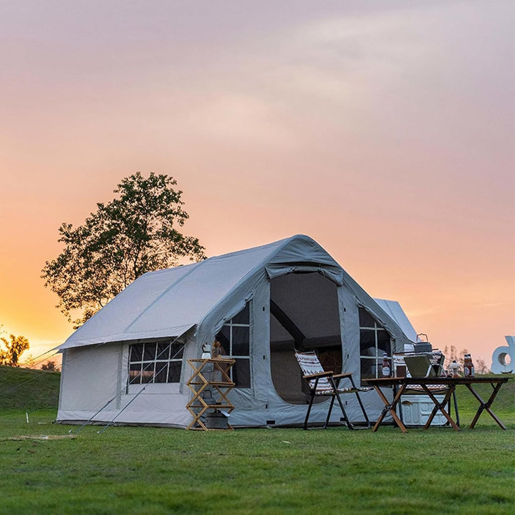 Inflatable Camping Tent with Chimney Opening, 6-8 People with Air Pump & Skylight, 4 Seasons G21262