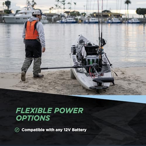 55lb Thrust Transom Mounted Saltwater Electric Trolling Motor with LED Battery Indicator (36" Shaft) I688