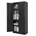 72" Steel Tall Garage Storage Cabinet with Lock, 4 Adjustable Shelves (Black) I279