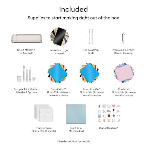 Smart Cutting Machine with Smart Vinyl, Cardstock, Transfer Tape, Iron On HTV, Mat, Pens, Tool Kit E557741