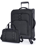 Black Expandable 20 inch Carry on Luggage with Spinner Wheels Z780491
