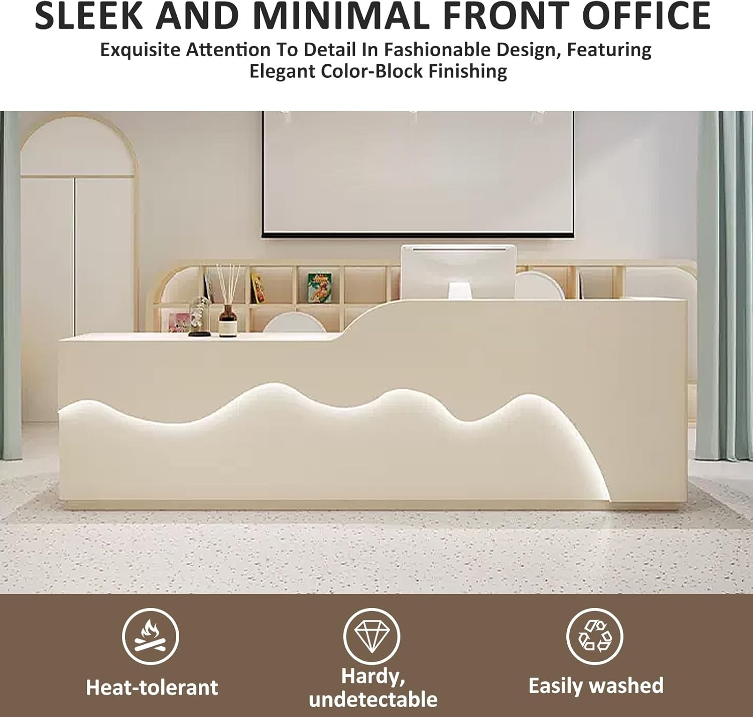 Reception Desk with Lockers and Storage Shelves Y130212